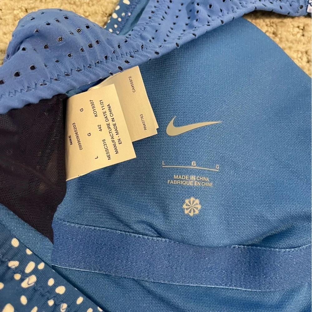 Nike‎ Swim Blue Water Dots Open Back One Piece large